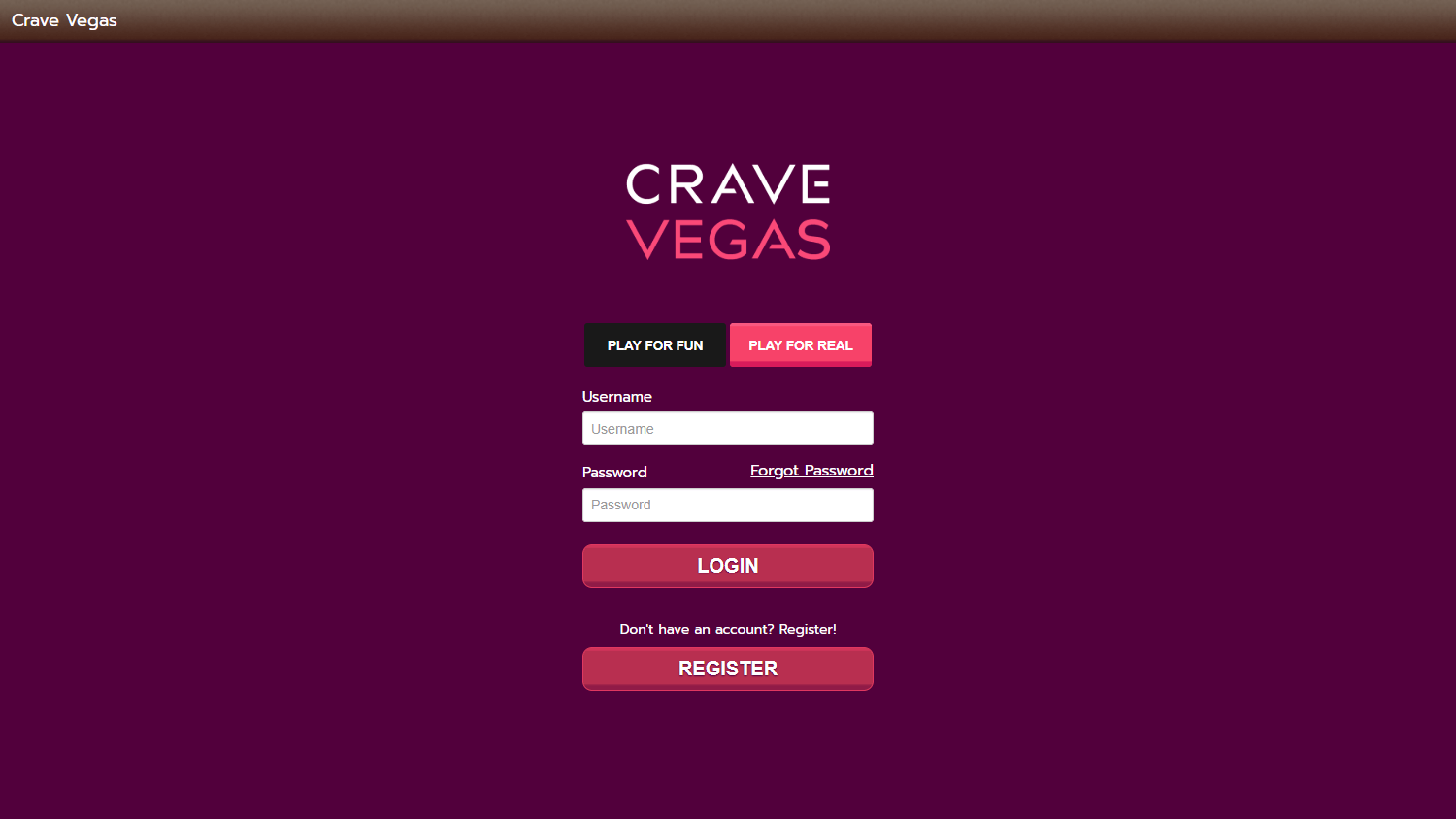 Crave Vegas Casino Desktop screenshot